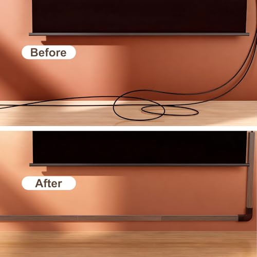 Yecaye Cord Hider, 113in Medium Cord Covers for Wires on Wall, Cord Organizer for 2-3 Wires, Easy Install Cable Management Kit, TV Cable Hider for Home Office, W0.95in H0.55in, Cherry - color: Cherry, size: 113in L x 0.95in W x 0.55in H