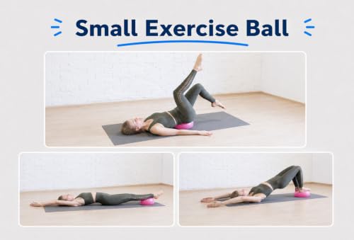 CIZEBO 6" Pilates Ball, Small Exercise Ball & Air Pump Yoga Core (8" Opt) - color: Pink, size: 6 inch