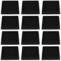 Jayen Non Slip Furniture Caster Cups Coasters Pads for Hardwood Floors, 3x3 | prevent furniture from Sliding, rubber, heavy duty, floor protection, keep furniture in place - size: 12 Pcs Black
