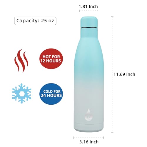 BJPKPK 25oz Insulated Stainless Steel Water Bottles Reusable Metal Travel Sports Water Bottle Keep Cold and Hot,Sea Salt - color: Sea Salt, size: 25 Ounces