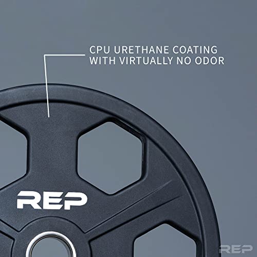 REP Fitness Urethane Coated Tri-Grip Olympic Barbell Weights - Sold in Pairs - style: 10 LB Pair