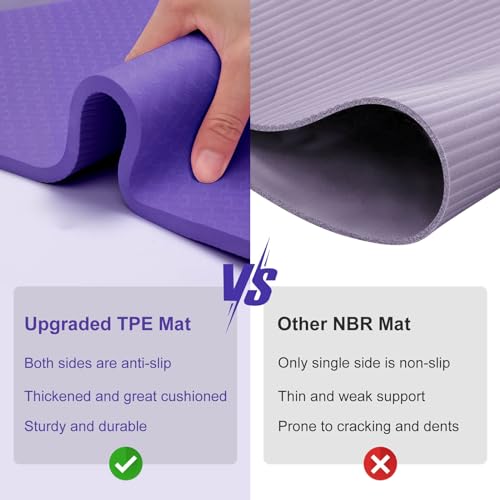 RINREA Gymnastic Bars for Kids, Adjustable Height Horizontal Bar for Home | 5-Height 35"-51", Foldable & Space-saving, Indoor Outdoor Training Kip Bar, with Gymnastics Rings & Gymnastics Pad - color: Purple with Mat