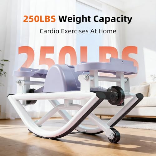 Rock Fitness Stepper, Portable Step Rocker Side to Side at Home, Aerobic Workout Machine Fitness Equipment Suitable for Apartment and Dormitory - color: Purple