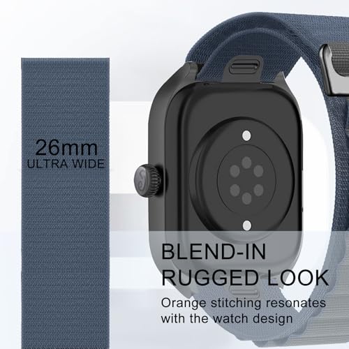 Alpine Loop Nylon Band - Compatible with Apple Watch Ultra 2/Ultra Bands 49mm 45mm 44mm for Men Women, Adjustable with Metal C Hook Strap for iWatch Ultra 2 iWatch Ultra Series 10 46mm SE/9/8/7/6/5 - color: Alpine/Midnight blue Black