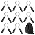 8pcs 1 Inch Barbell Clamps, Stainless Steel Weight Bar & Fitness Bar Clips with Storage Bag Spring Collar Clips for Weight Lifting Dumbbell Gym Equipment Strength Training Accessory