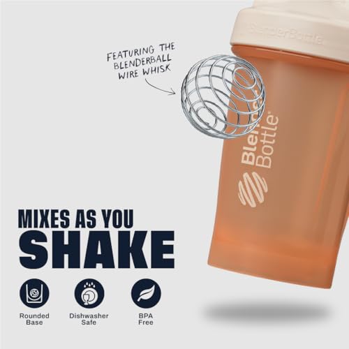 BlenderBottle Classic V2 Shaker Bottle Perfect for Protein Shakes and Pre Workout, 20 oz, Full-Color Peach - color: Full-Color Peach, size: 20 Ounces