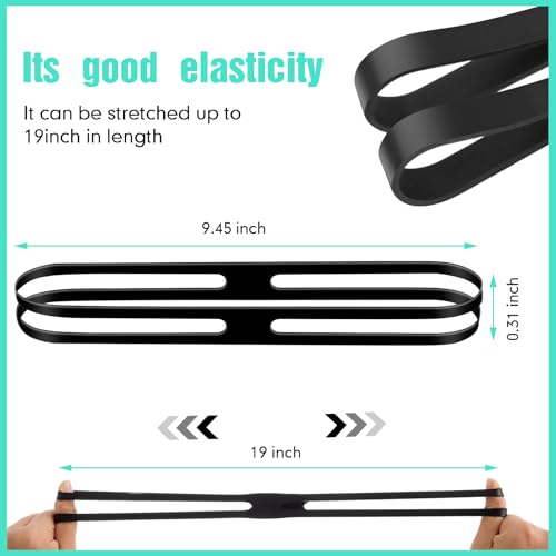 Outus 10 Pcs 9 Inch H-band Silicone Rubber Bands Assorted Black Elastic Rubber Wrapping Bands for Books, Cameras, Art, Cooking, Wrapping, Exercise, Bag Wraps - size: Black