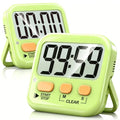 Antonki 2 Pack Digital Timer for Kids, Magnetic Countdown Kitchen Timers for Cooking, Egg, Classroom, Teacher, Exercise, Study, Oven - Battery Included - color: Light Green