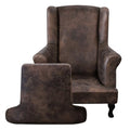 ANARACHON Leather Look Wingback Chair Covers, 2-Piece Wing Chair slipcover,Stretch Wing Back Armchair Slipcovers with Elastic Bottom, Soft Spandex FurnitureProtector for Living Room (Brown #2) - color: Brown #2
