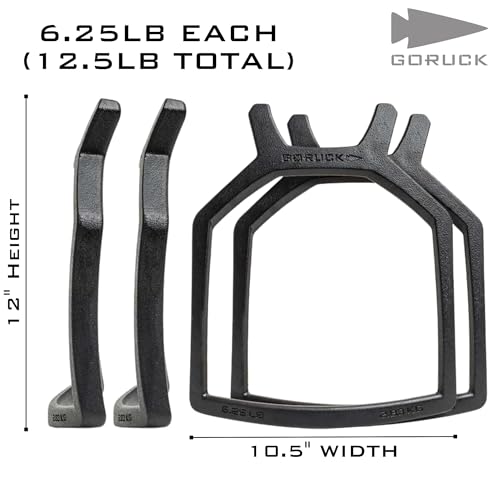 GORUCK 9.25LB and 6.25LB Curved Ruck Plate Compatible with GORUCK Rucking Weight Vests - 2 Pack - size: 6.25LB Each (12.5LB Total)