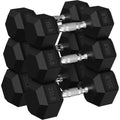 HANDBODE Rubber Coated Hex Dumbbell Set, 90-640 lb | Hand Weight for Strength Training, Hexagon Shape, Multiple Weight Options for Home Gym Strength Training - size: 120 lb Set (Pair of 15, 20, 25 lb)