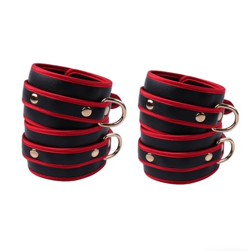Spreader Bar Heavy Duty Stainless Steel Expandable Silver Bar Home Gym with 4pcs Furry Purple Adjustable Straps,Sports Aid Training Fitness Gear Pilates Aid Kit - style: Red+Red Kit