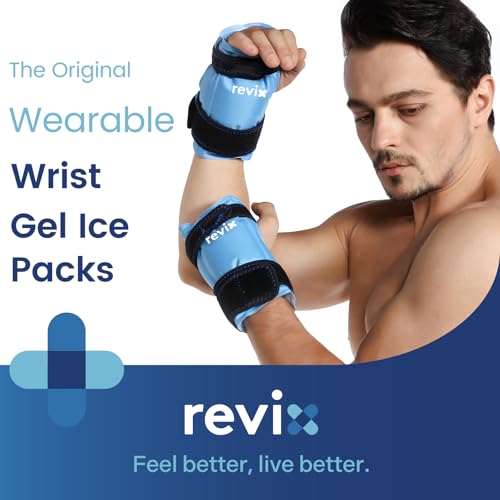REVIX Wrist Ice Pack Wraps for Carpal Discomfort Soothing (2-Piece Set) Reusable Gel Hand Ice Packs, Cold Pack with Cold Compress, Promote Flexibility and Reduce Fatigue - style: Blue-2packs