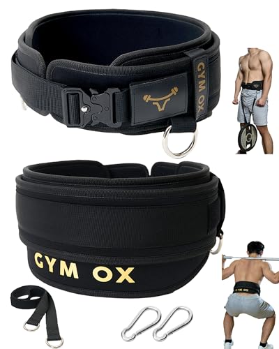 2-in-1 Weightlifting Belt & Dip Belt with Quick-Release Aluminum Buckle - Hybrid Squat Belt for Core Support & Weighted Pull Up Belt with High-Strength Strap - Heavy Duty Neoprene Gym Belt for Men & Women - size: L (33"- 39")