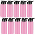 CHENGU Water Bottle Bulk 20 oz Aluminum Reusable Bottles Lightweight Snap Lid Water Cups Easy Carry Leak Proof Travel Tumbler for Gym Sports Camping Hiking Fishing - color: Pink