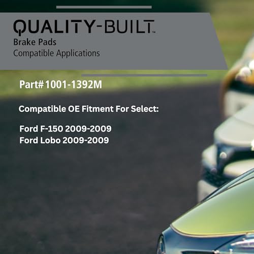 QUALITY-BUILT Front Semi-Metallic Brake Pads, Premium 1001-1392M, Compatible with 2009-2009 Ford (F-150, Lobo) - size: BP1392-M