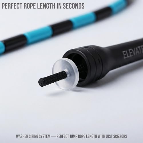 Pro-Grade Beaded Jump Rope for Beginners - color: Black/Blue