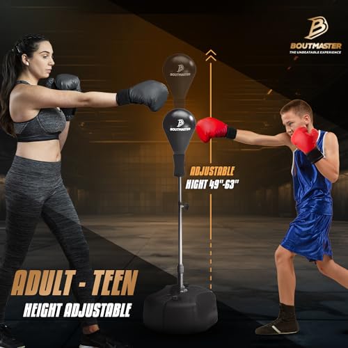 Tech Tools Punching Bag with Stand Adjustable Boxing Speed Bag Teens Adults - style: Pro