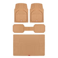 Motor Trend FlexTough Defender Floor Mats for Cars & TrunkShield Trunk Mat Set, Next-Gen Deep Dish Heavy Duty Car All Weather, Rubber Set Auto Truck Van SUV B09VYBHPDK - color: Beige, style: Cargo Combo