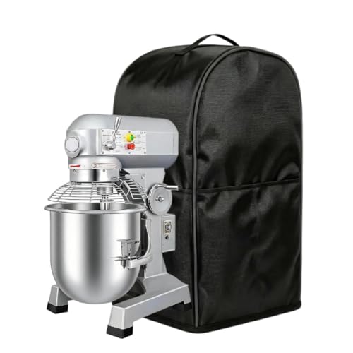 Commercial food mixer cover - a waterproof protective cover suitable for 10 quart vertical mixers, with a handle on the top and pockets on the side; Made of black high-density Oxford cloth - size: Suitable for 10-quart