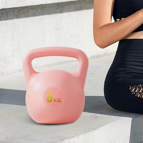 Water Filled Kettlebell, 6kg Adjustable Soft PE Kettle Bell with Ergonomic Non-Slip Handle, Portable Fillable Weight for Home Gym Strength Training Travel Yoga Fitness - color: Pink