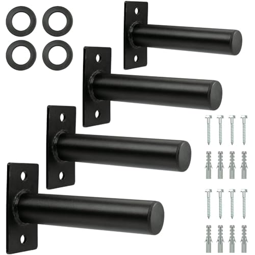 8-Pack Wall Mounted Weight Plate Holders for 1" & 2" Plates, Steel Bumper Plate Storage Rack with Rubber Pads & Hardware, Space-Saving Home Gym Wall Storage, 300 Lb Capacity - size: 2 Inch