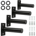 8-Pack Wall Mounted Weight Plate Holders for 1" & 2" Plates, Steel Bumper Plate Storage Rack with Rubber Pads & Hardware, Space-Saving Home Gym Wall Storage, 300 Lb Capacity - size: 2 Inch