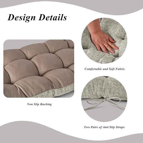 Indoor Bench Cushion for Indoor Furniture 48"x19" Heather Gray 1 Pc - color: Heather Gray
