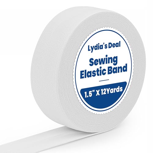 Elastic Band for Sewing 1.5 Inch x 12 Yards, Soft Knit Elastic Band with High Elasticity for Waistbands, Pants, Sewing, Crafts & DIY, White - color: White, size: 1.5 Inch * 12 Yards