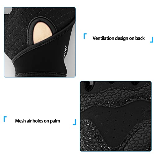 Luwint Kids Workout Gloves, Ventilated Grip Exercise Gloves for Boys and Girls Weightlifting Hanging Gym, Children 3-12 Years - color: Black, size: Small