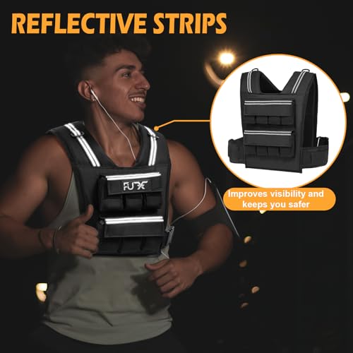 FUFF Adjustable Weighted Vest Men,20/30/40 LB Weight Vest for Strength Trainin, Workout Vest Woman with Removable Iron Weights for Walking, Rucking, Running, Exercise - size: 20 LB