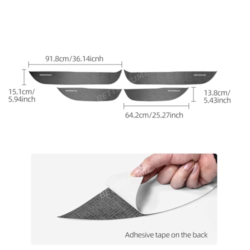 BETTERHUMZ Car Door Anti-kick Pad Compatible with Ford F150 | 2021 2022 2023 2024 2025 for Alcantara Carbon Leather Protective Strip Decal Interior Accessories