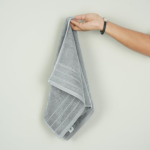 Tens Towels Pack of 6 Hand Towels, 100% Cotton, Lighter Weight, Quick to Dry, 16 x 28 Inches, Super Soft & Absorbent, Perfect for Bathroom & Kitchen, Cool Grey - color: Silver Grey