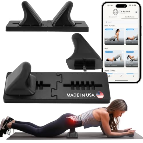 Thrival Wave - Fully Adjustable Psoas Muscle Release Tool with Thrival App for QL, Hip Flexor, Back, Hamstring, Glute, Iliacus, and Neck Pain - Trigger Point and Myofascial Release Tool - Carbon Black - color: Carbon Black, size: Thrival Wave