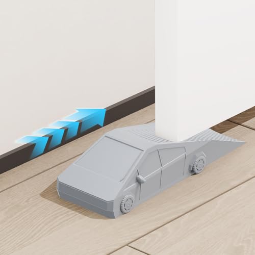 AIMAXINKE Funny Tesla Cybertruck Door Stoppers for Bottom of Door, Anti-Slip Rubber Heavy Duty Door Stop Wedge, Large Doorstop 2 inches High Gate Holder Suits Any Floor＆ As a Gifts - color: White-1pack-Rubber