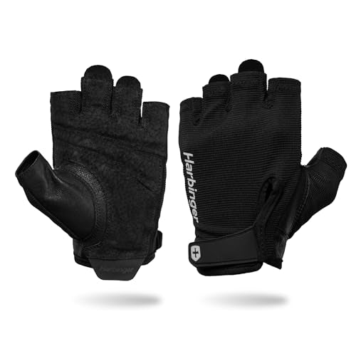 Power Gloves 3.0 - Durable Half Finger Weightlifting Gloves with Adjustable Wrist Closure, Breathable Leather Palm, Men's - color: Black, size: XX-Large