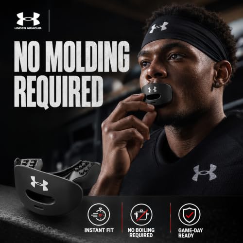 Under Armour Football Lip Guard - Mouthpiece with Strap, Full Mouth Protection for Braces - White Camo - color: White Camo