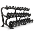 XMARK Dumbbell Weights Sets, 5-50lb and 5-75lb Dumbbell Sets, No Odor, Urethane Dumbbells, Commercial Gym and Home Gym Equipment - color: 06) 5-75lb Round & Modern Rack
