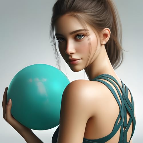 AppleRound Exercise Ball with Pump, 9-Inch Small for Pilates, Yoga, Core Stability - Choose: [Pack of 1 Ball + 1 Pump] or [Pack of 2 Balls + 1 Pump] - color: Turquoise x1