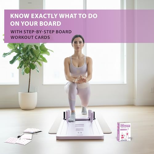 Flexies Pilates Board Workout Cards | 71 Reformer Board Exercise Cards with Postures, Instructions & Breathing Tips | Waterproof Color-Coded Fitness Cards Deck + 28 Day Challenge with Dry-Erase Marker