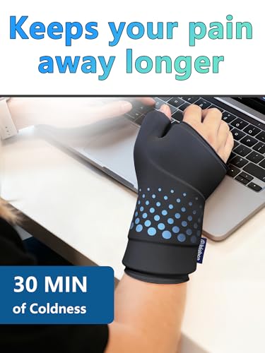 Wrist &Thumb Ice Pack Wrap -Cold&Hot Therapy Thickened Ice Gel- Hand Ice Pack & Ice Glove for Arthritis,Carpal Tunnel Relief, Tendonitis,Injuries & Recovery-Fits Men and Women (Black, L/XL) - color: Black, size: L/XL