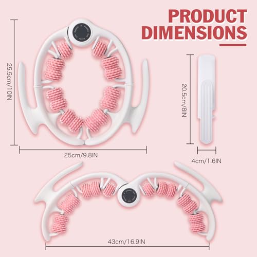 Cellulite Massage Tool Lymphatic Drainage Massager for Thighs & Legs & Buttocks, Anti Cellulite Roller with Detachable Handles Fascia Massage Tool for Contoured & Smoother Skin, White-Pink - color: Pink