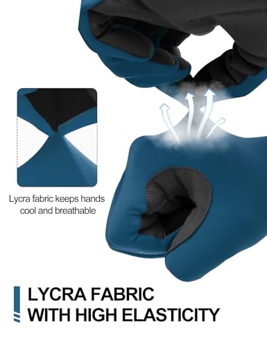 INBIKE Breathable Bike Gloves for Men Women, Full Finger Pad Cycling Gloves, Touchscreen Reflective Mountain Biking Bicycle - color: Blue, size: XX-Large (Hand Circumference 8.5-8.75inch)