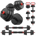 UKEEP Adjustable Dumbbells, 20/30/40/55/60/70/80/90lbs Free Weights Dumbbells Convertible 2 or 3 in 1 Set Used as Barbell, Kettlebells, A Pair of Lightweight for Home Gym - style: 3 IN 1 55LB (27.5LB Pair)