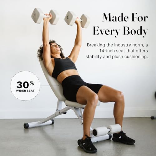WeGym Fitness Bench, Adjustable, Collapsible, Comfortable, and Luxurious Home Gym Bench for Strength Training - color: Sandstone