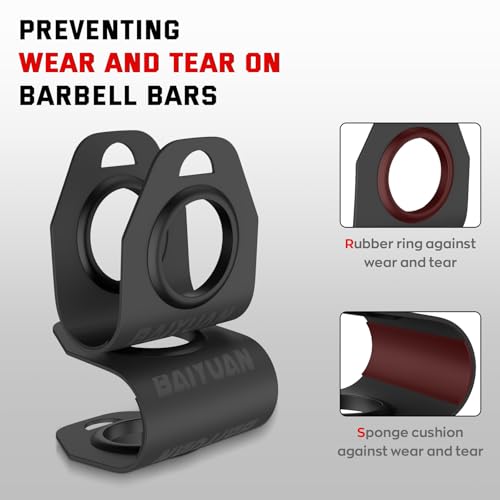 Home Gym Clips, Convert Dumbbells to Barbell, Turn Bars into Landmines, T-Bar Row with Any Grip, Hook Dumbbells on Dip Belts, Versatile Weightlifting Accessory for Olympic - color: Black, size: Olympic 2", Pair