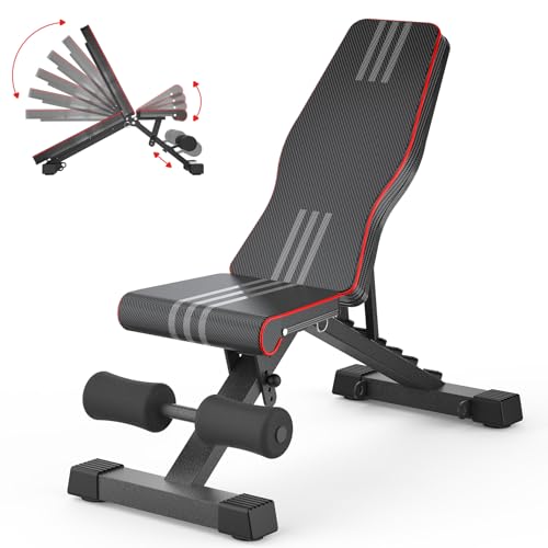 Adjustable/Foldable Weight Bench, 660LBS Home Gym Workout Bench Lifting Sit-up Exercise Bench for Bench Press - color: Black