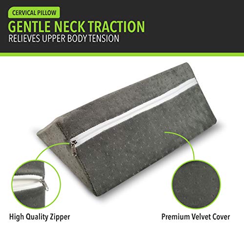 Lumia Wellness Cervical Wedge Pillow - Tension Muscle Relief & Relaxer, Contoured Support for Neck & Shoulder
