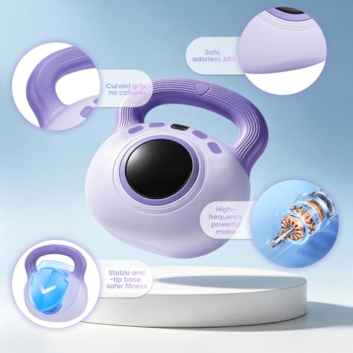 Electric Vibration Kettlebell for Men Women – 35-Level Fitness Weight with 9 Modes, Full Body Sculpting Exercise Machine, Muscle Toning Gym Equipment with Anti-Slip ABS Handle
