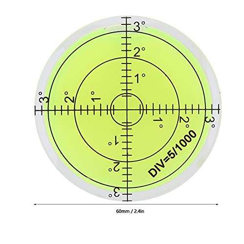 Generic 60mm Round Level Bubble, Crystal Clear ABS Acrylic Measuring Tool with Scale, for Camera Platform Balance Electronic Scale Horizontal Calibration